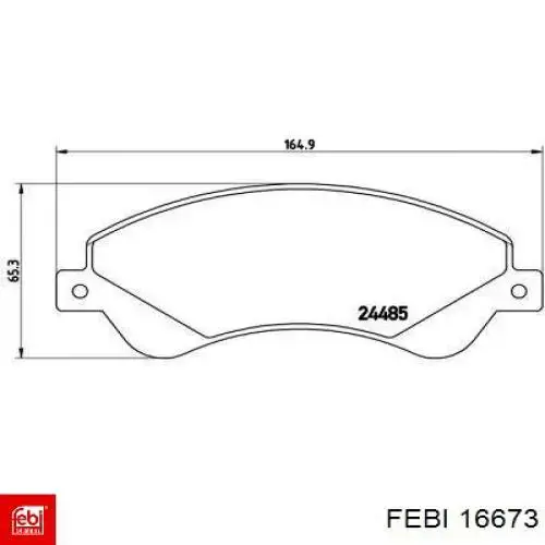 Передние тормозные колодки 16673 Febi