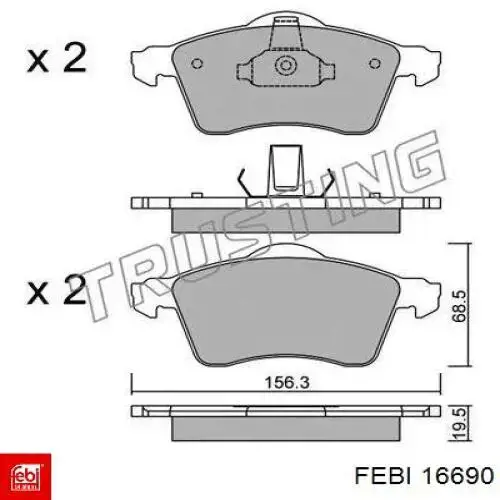 Колодки Febi 16690 цена, от 88.83 USD