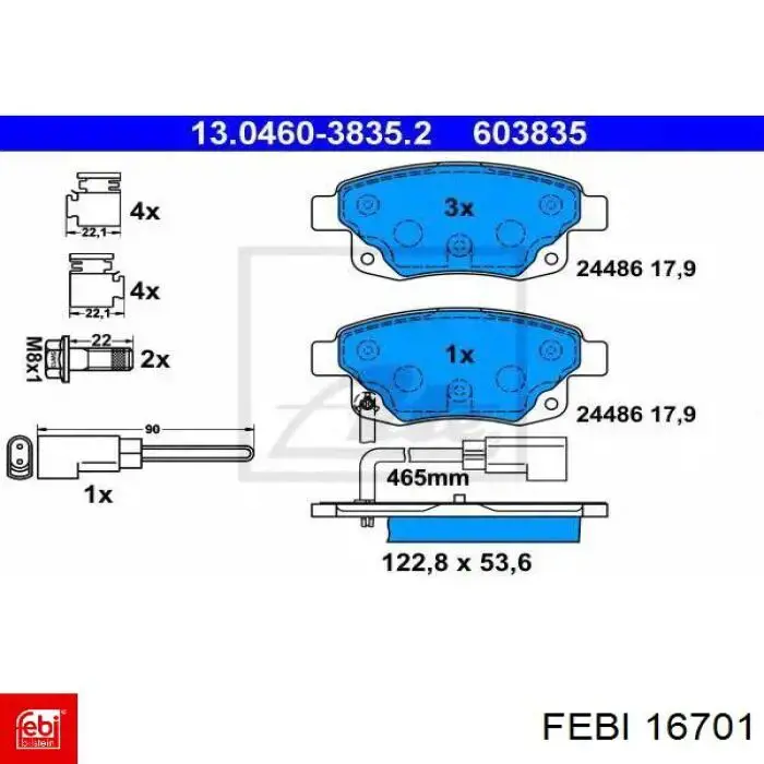 Колодки дисковые  Febi 16701 цена, от 19.42 USD
