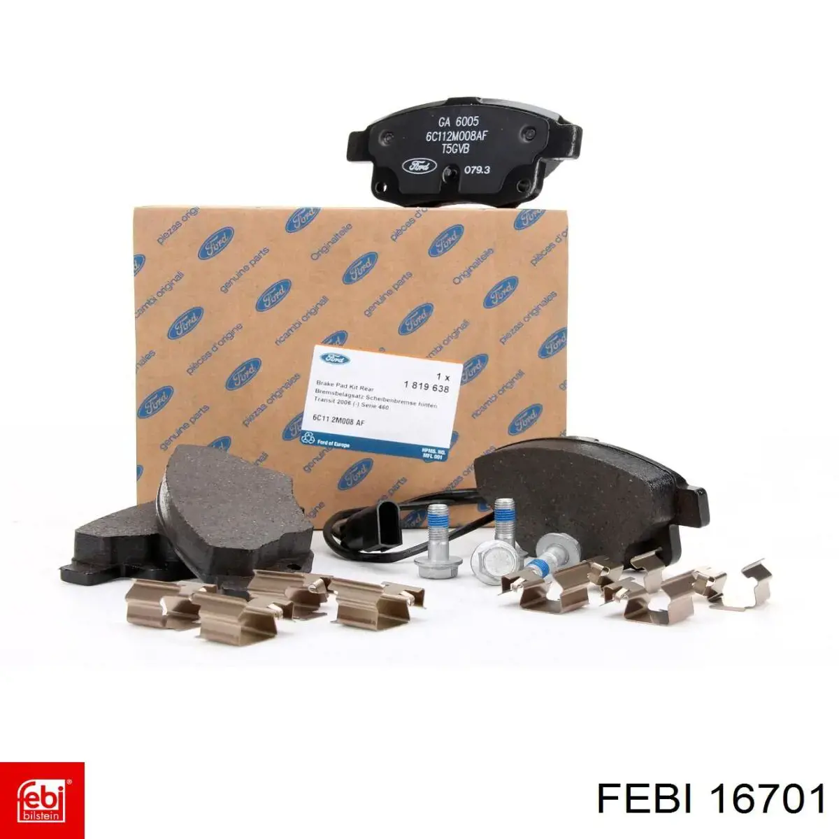 Задние тормозные колодки 16701 Febi