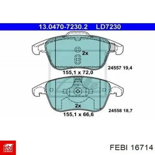 Колодки Febi 16714 цена, от 27.62 USD