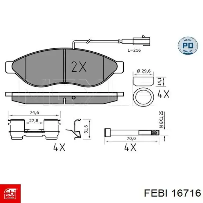 Колодки Febi 16716 цена, от 23.96 USD