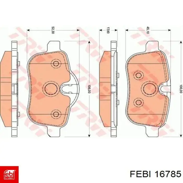 Задние дисковые колодки Febi 16785