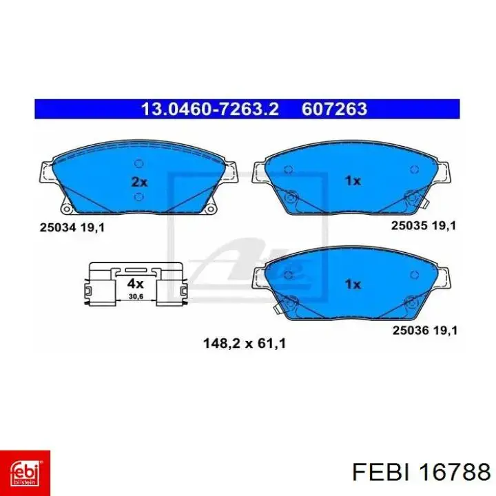 Колодки Febi 16788 цена, от 28.68 USD