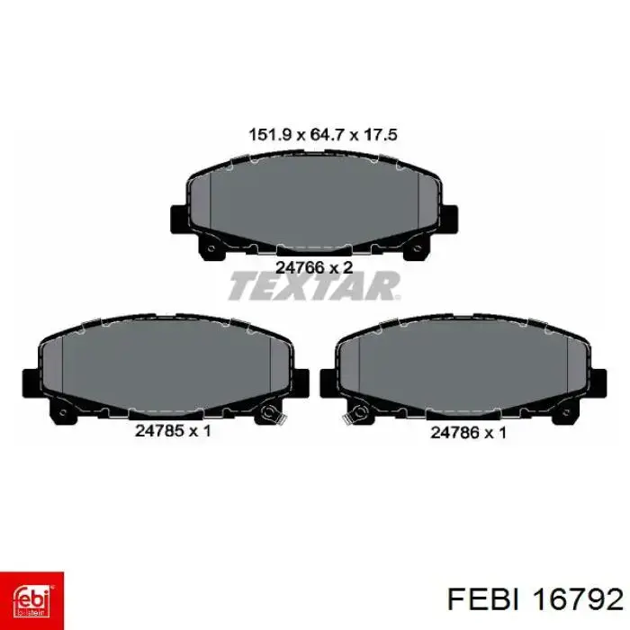 Колодки Febi 16792 цена, от 18.34 USD
