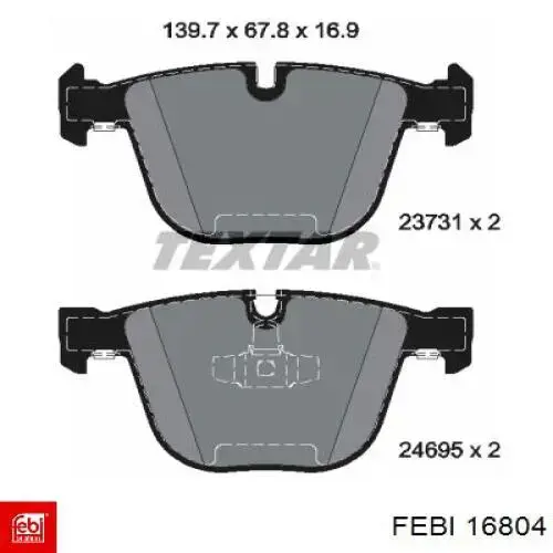 Колодки дисковые  Febi 16804 цена, от 45.81 USD
