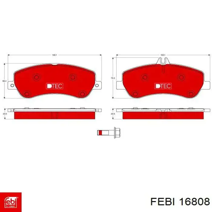 Колодки Febi 16808 цена, от 44.90 USD