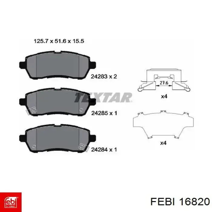 Колодки Febi 16820 цена, от 24.07 USD