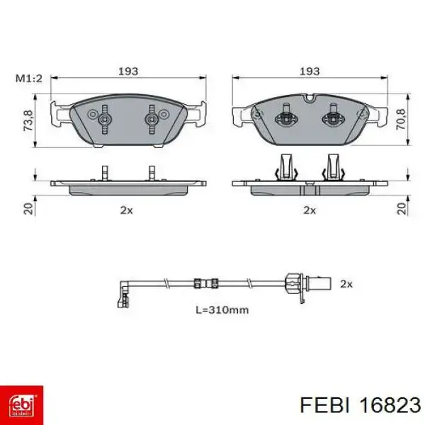 Колодки Febi 16823 цена, от 57.25 USD