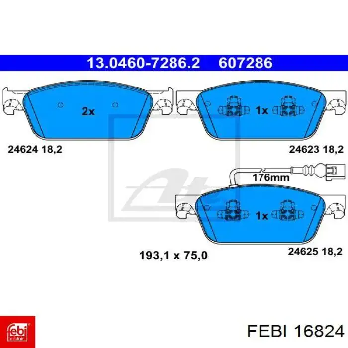 Колодки Febi 16824 цена, от 50.31 USD