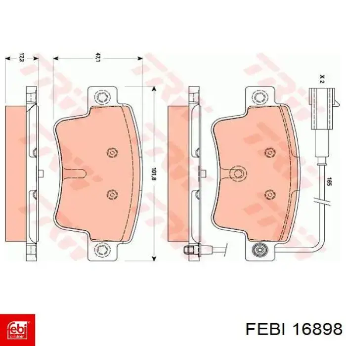 Колодки дисковые  Febi 16898 цена, от 27.93 USD