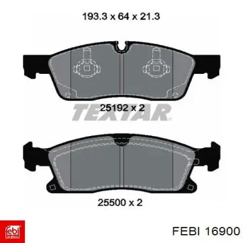 Колодки Febi 16900 цена, от 101.29 USD