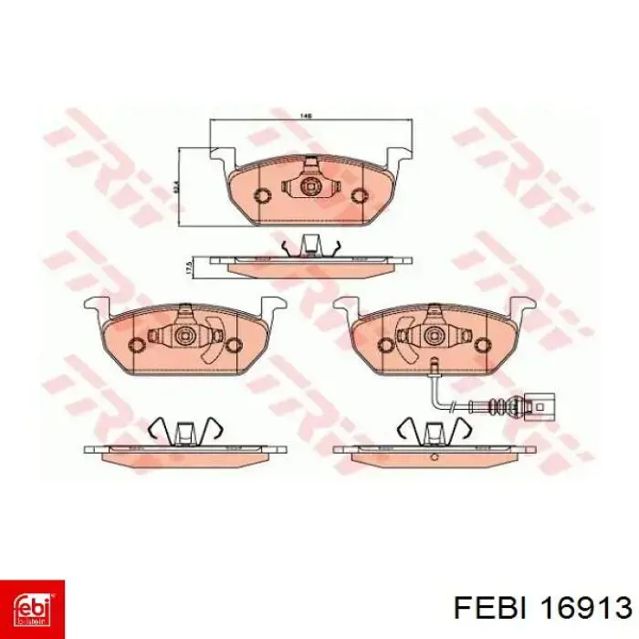 Колодки Febi 16913 цена, от 31.04 USD