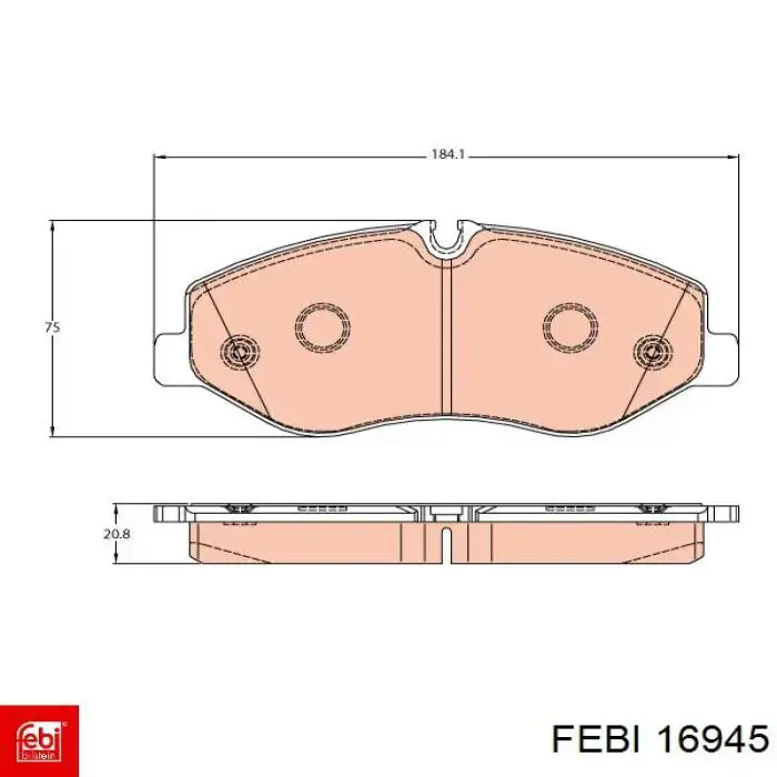 Купить 16945 Febi Колодки тормозные