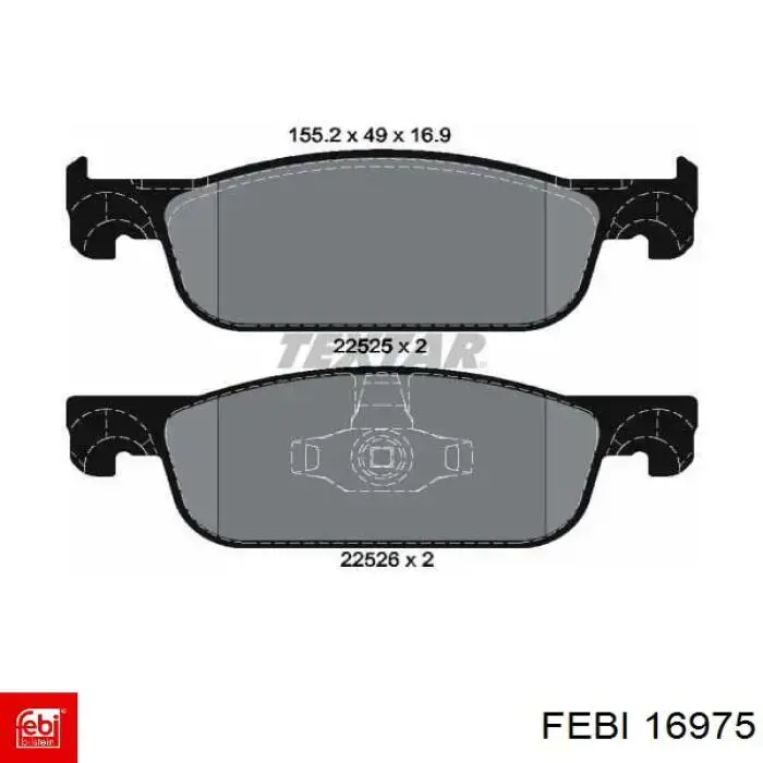 Передние тормозные колодки 16975 Febi