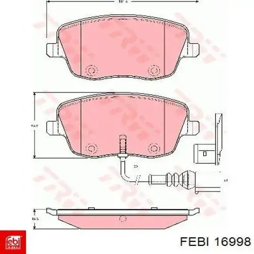 Купить 16998 Febi Колодки тормозные