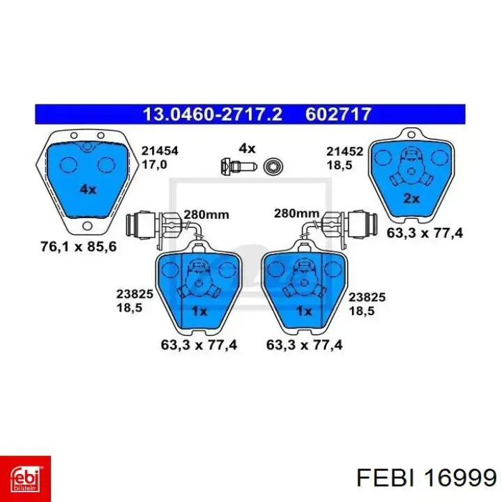 Колодки Febi 16999 цена, от 47.16 USD