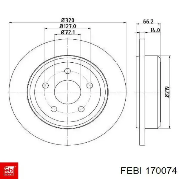Задний дисковый тормоз Febi 170074