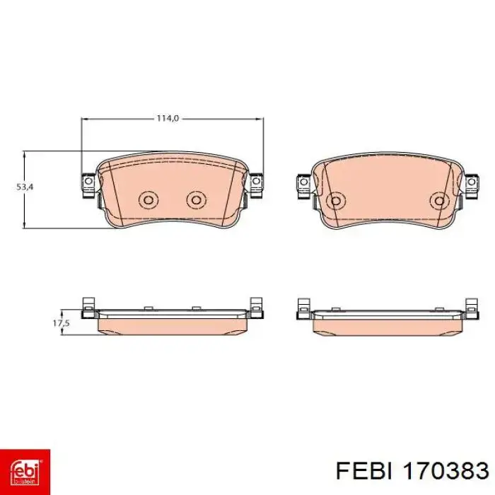 Колодки дисковые  Febi 170383 цена, от 25.62 USD