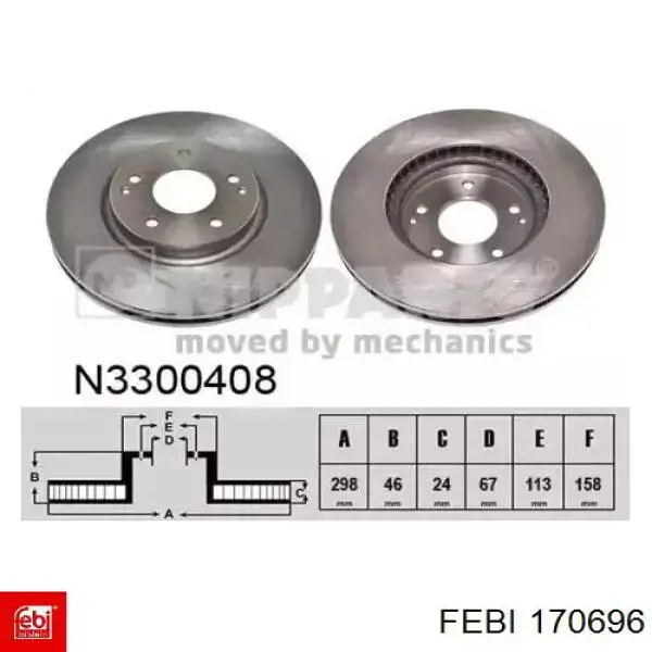 Передний тормозной диск Febi 170696