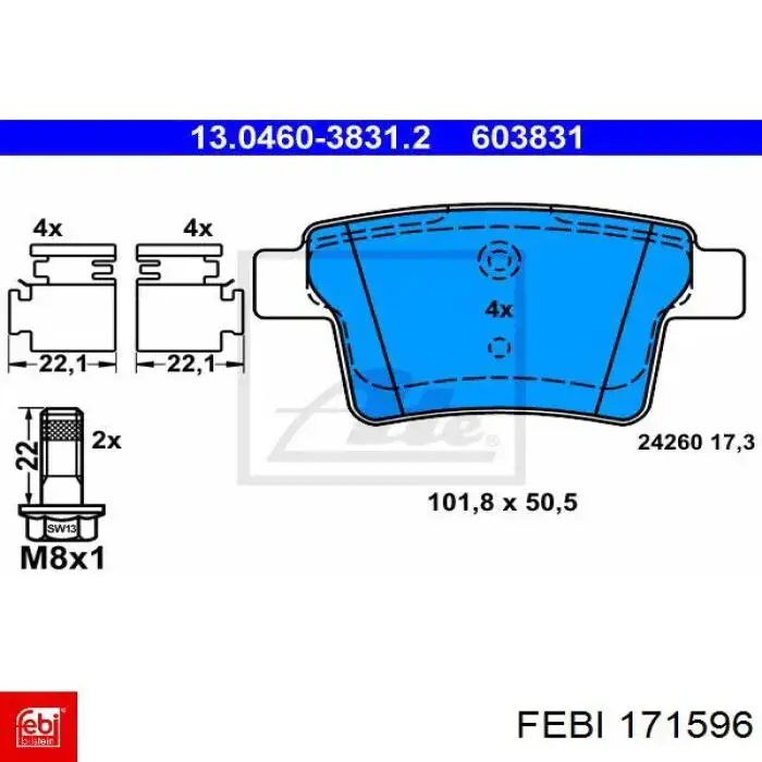 Ремкомплект ГРМ Febi 171596 цена, от 131.46 USD