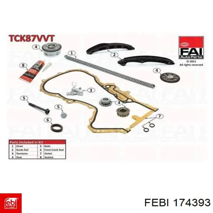 Комплект цепи ГРМ 174393 Febi
