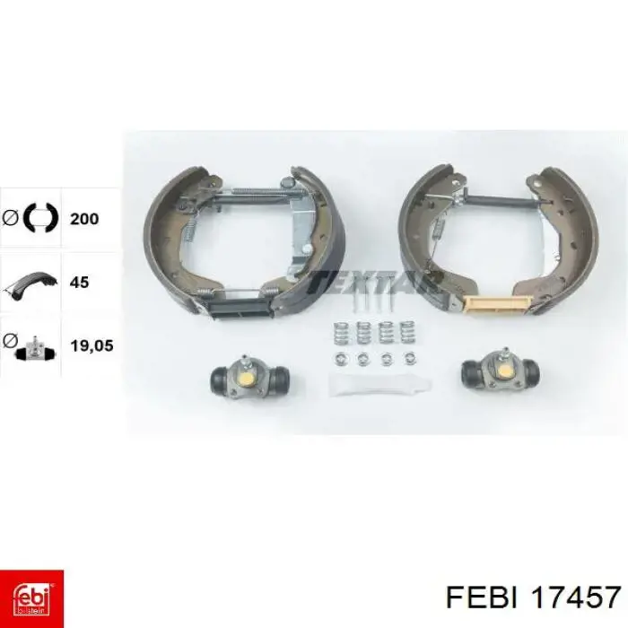 Тормоза рабочие задние ножные и тормозные барабаны Febi 17457 цена, от 11.48 USD