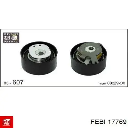 Ролик натяжителя ремня газораспределения Febi 17769 цена, от 35.62 USD