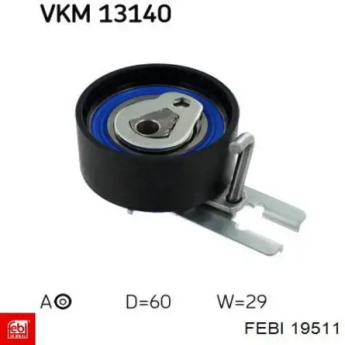 Ролик натяжителя ремня газораспределения Febi 19511 цена, от 20.59 USD