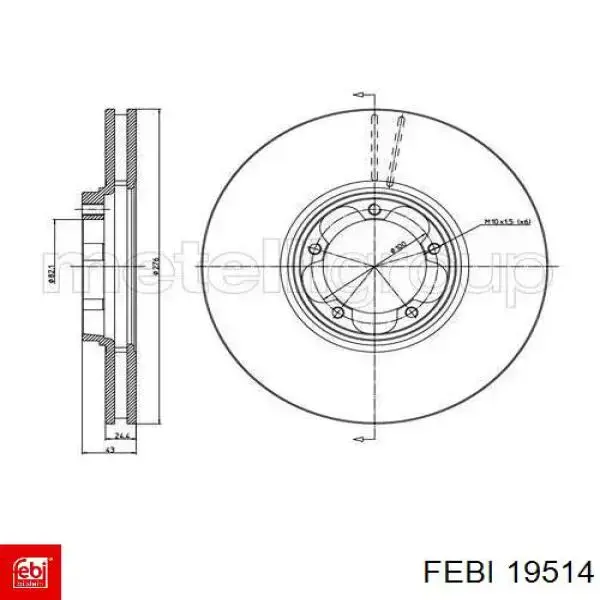 Передний тормозной диск Febi 19514