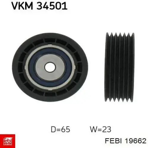 Паразитный ролик приводного ремня Febi 19662 цена, от 17.65 USD
