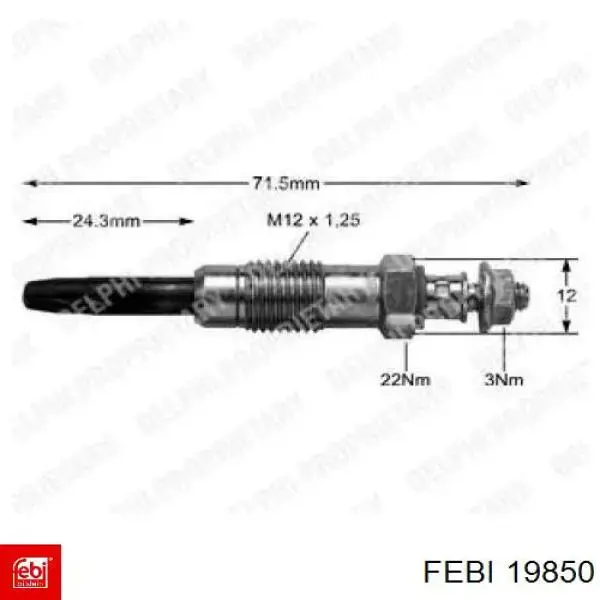 19850 Febi Рычаг передней подвески нижний, правый