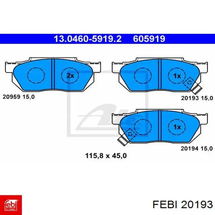 Амортизатор передний 20193 Febi