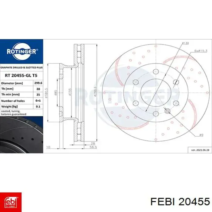 Amortiguador delantero 20455 Febi