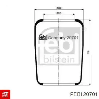 Пневмоподушка (пневморессора) моста 20701 Febi