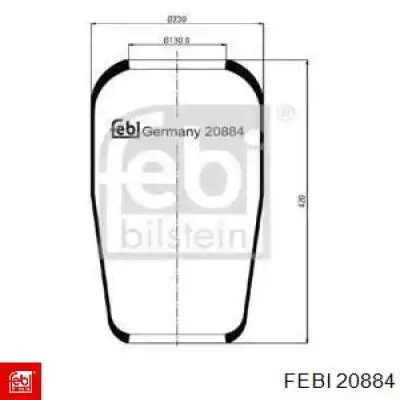 Пневмоподушка (пневморессора) моста 20884 Febi