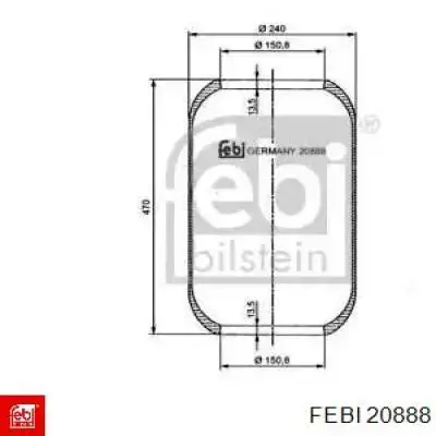 Пневмоподушка (пневморессора) моста переднего 20888 Febi