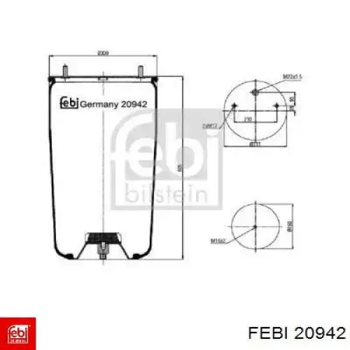 Пневмоподушка (пневморессора) моста 20942 Febi