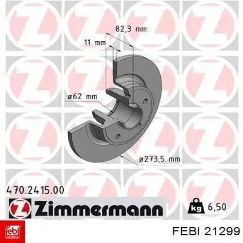 Задний тормозной диск Febi 21299 цена, от 82.67 USD