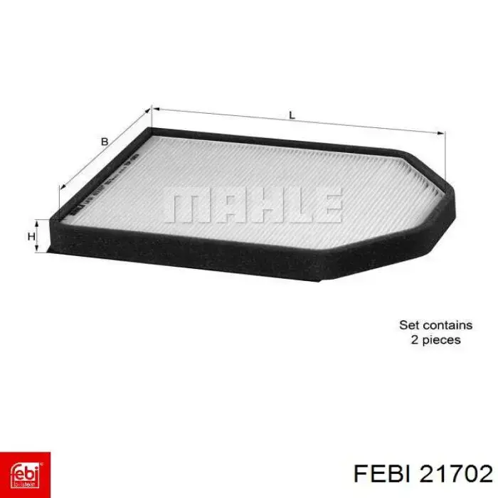 Фильтр воздушный отопителя Febi 21702 цена, от 37.18 USD