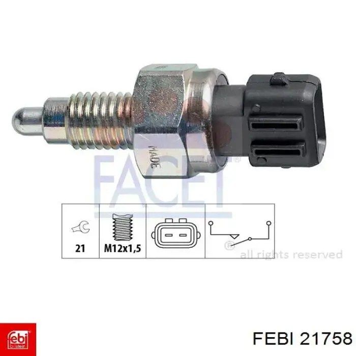Включатель фонарей заднего хода Febi 21758 цена, от 3.12 USD