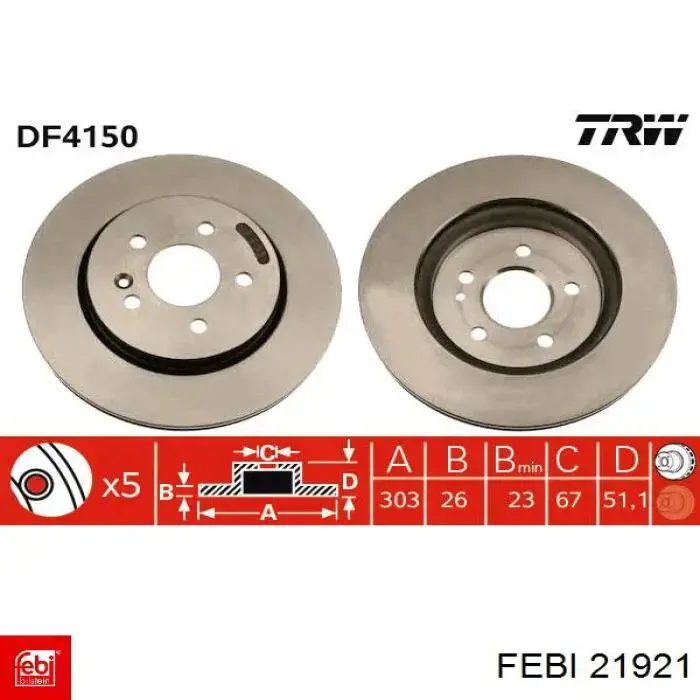 Купить 21921 Febi Ротор тормозной