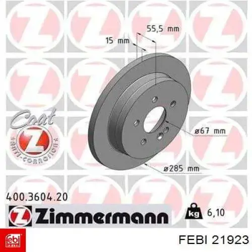 Тормозные диски 21923 Febi