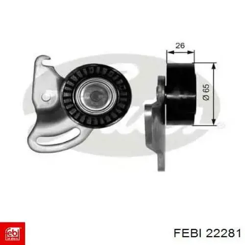 Натяжной ролик Febi 22281 цена, от 38.05 USD