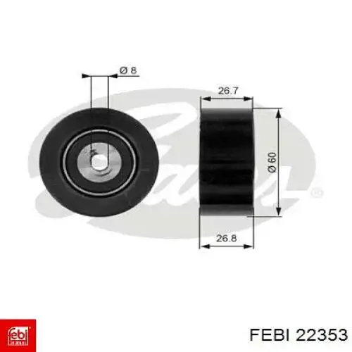 Натяжной ролик Febi 22353 цена, от 26.52 USD