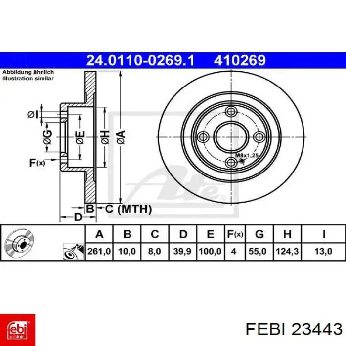 Тормозные диски 23443 Febi