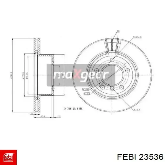 23536 Febi Диск тормозной передний