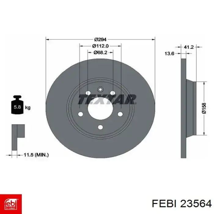 Задний дисковый тормоз Febi 23564