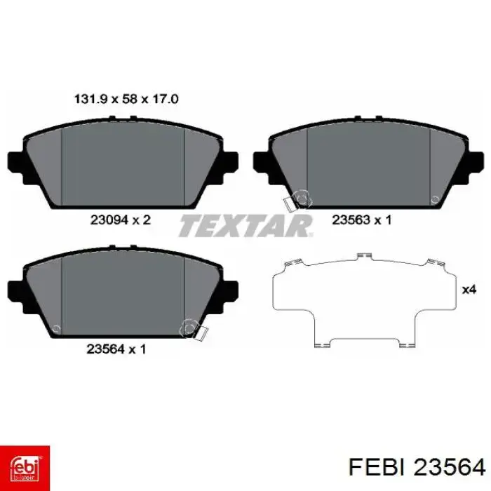 Тормозные диски 23564 Febi