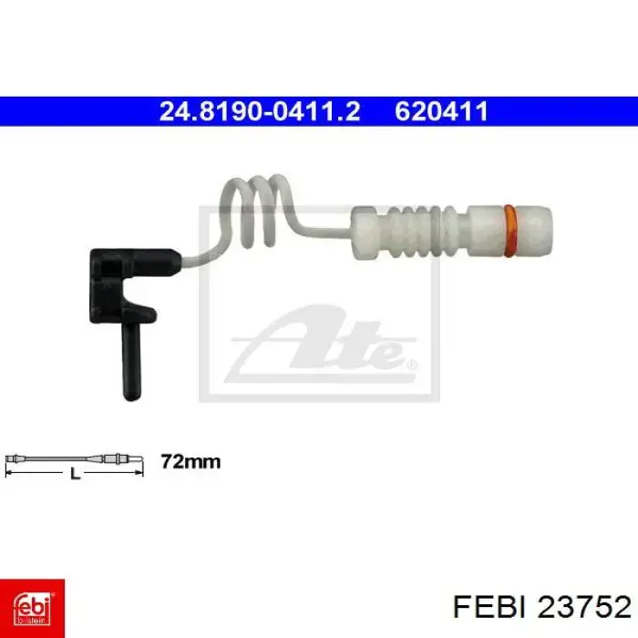 Датчик износа тормозных колодок, задний Febi 23752 цена, от 2.18 USD